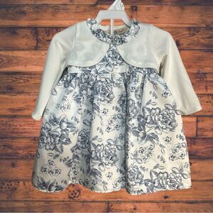 Purple Rose Blue Rose Formal Dress with Cardigan Baby Girl 6-9 Months